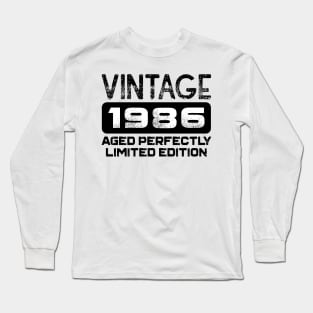 Birthday Gift Vintage 1986 Aged Perfectly Long Sleeve T-Shirt